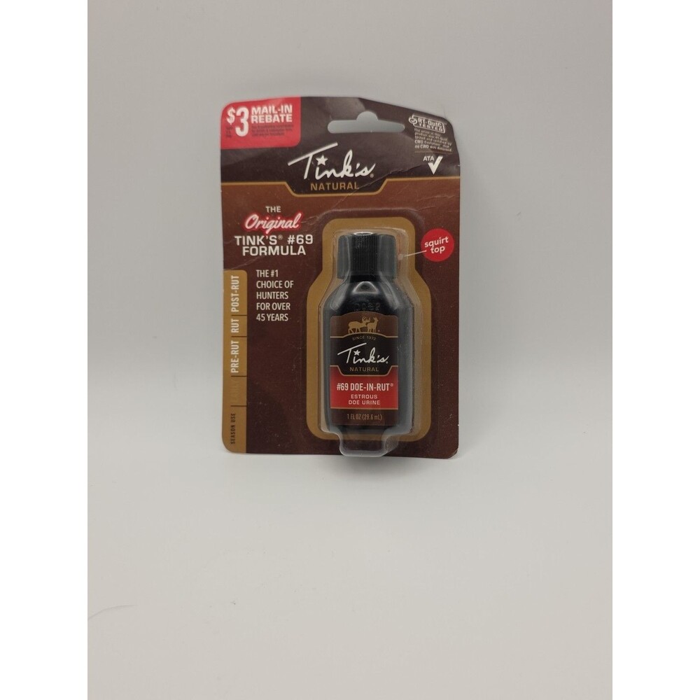 Tink's Natural Original #69 Doe-In-Rut Deer Urine Hunting Formula 1oz Bottle